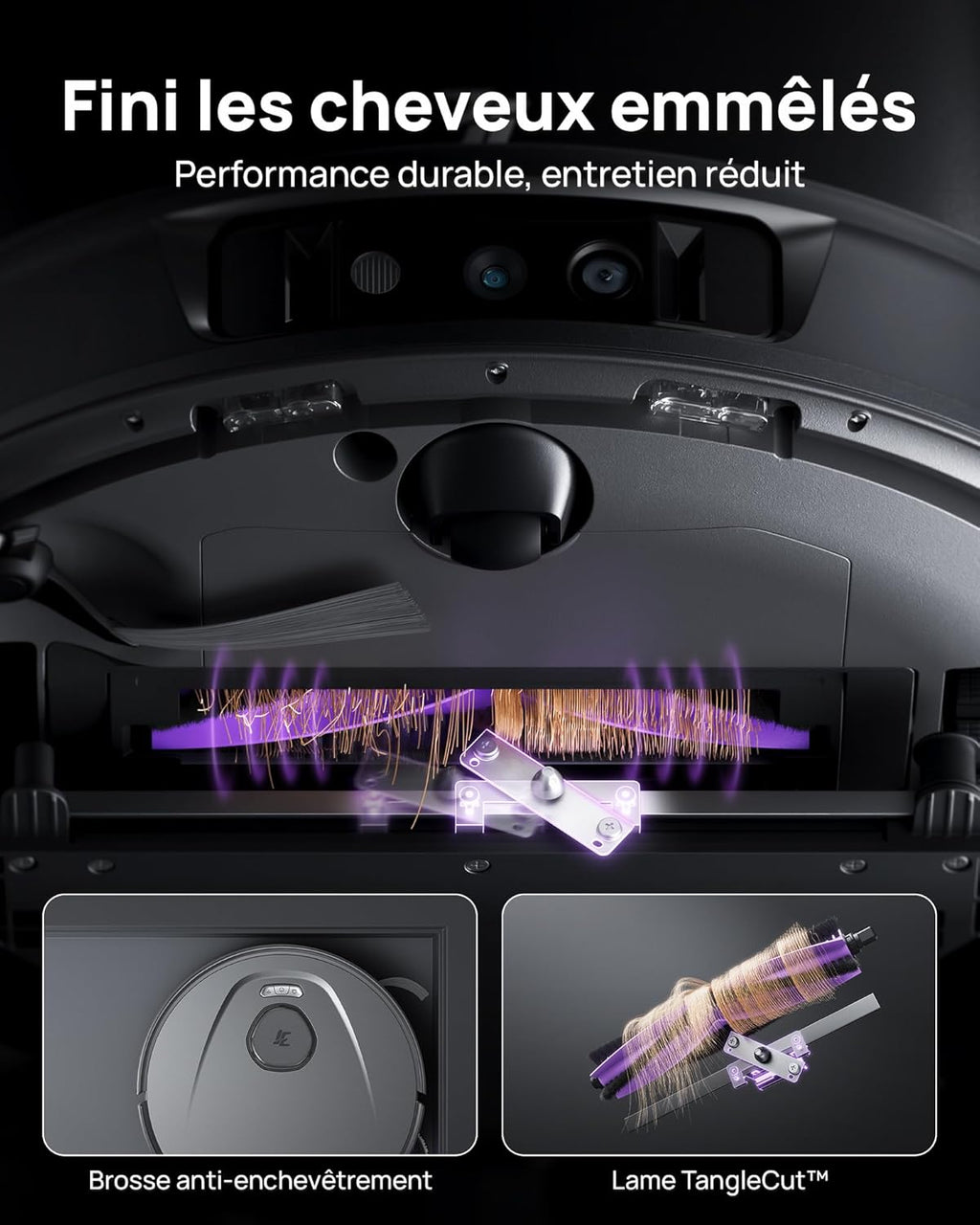 3i P10 Ultra Robot Aspirateur Laveur avec Serpillière Extensible, 18 000 Pa Aspirateur Robot, Lavage & Séchage à l’Eau Chaude, Auto Vidange & Remplissage, Evitement des Obstacles par IA