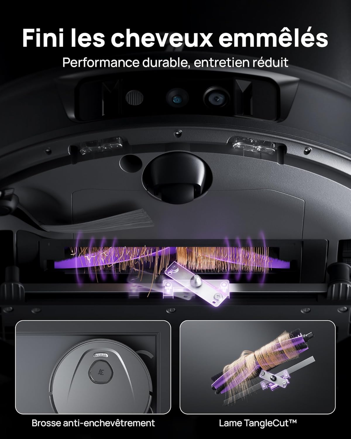 3i P10 Ultra Robot Aspirateur Laveur avec Serpillière Extensible, 18 000 Pa Aspirateur Robot, Lavage & Séchage à l’Eau Chaude, Auto Vidange & Remplissage, Evitement des Obstacles par IA