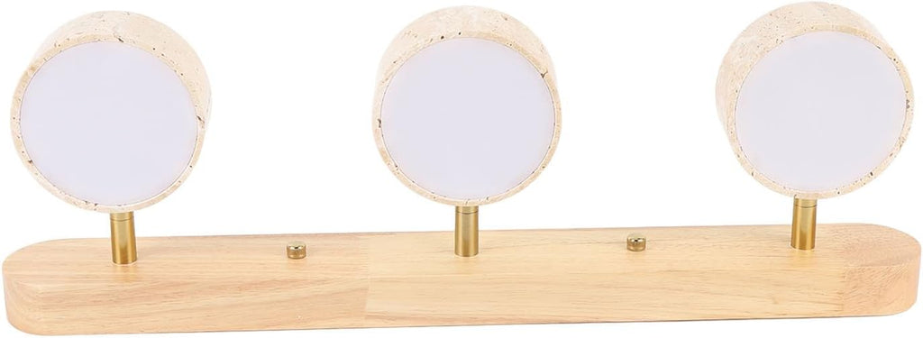 QWUUYEC Lampe de Salle de Bain en Bois Massif 3 Lumières, Applique Murale Moderne, Éclairage Chaud pour Miroir - Installation Fixe, Design Élégant, Ambiance Conviviale pour Entrée et