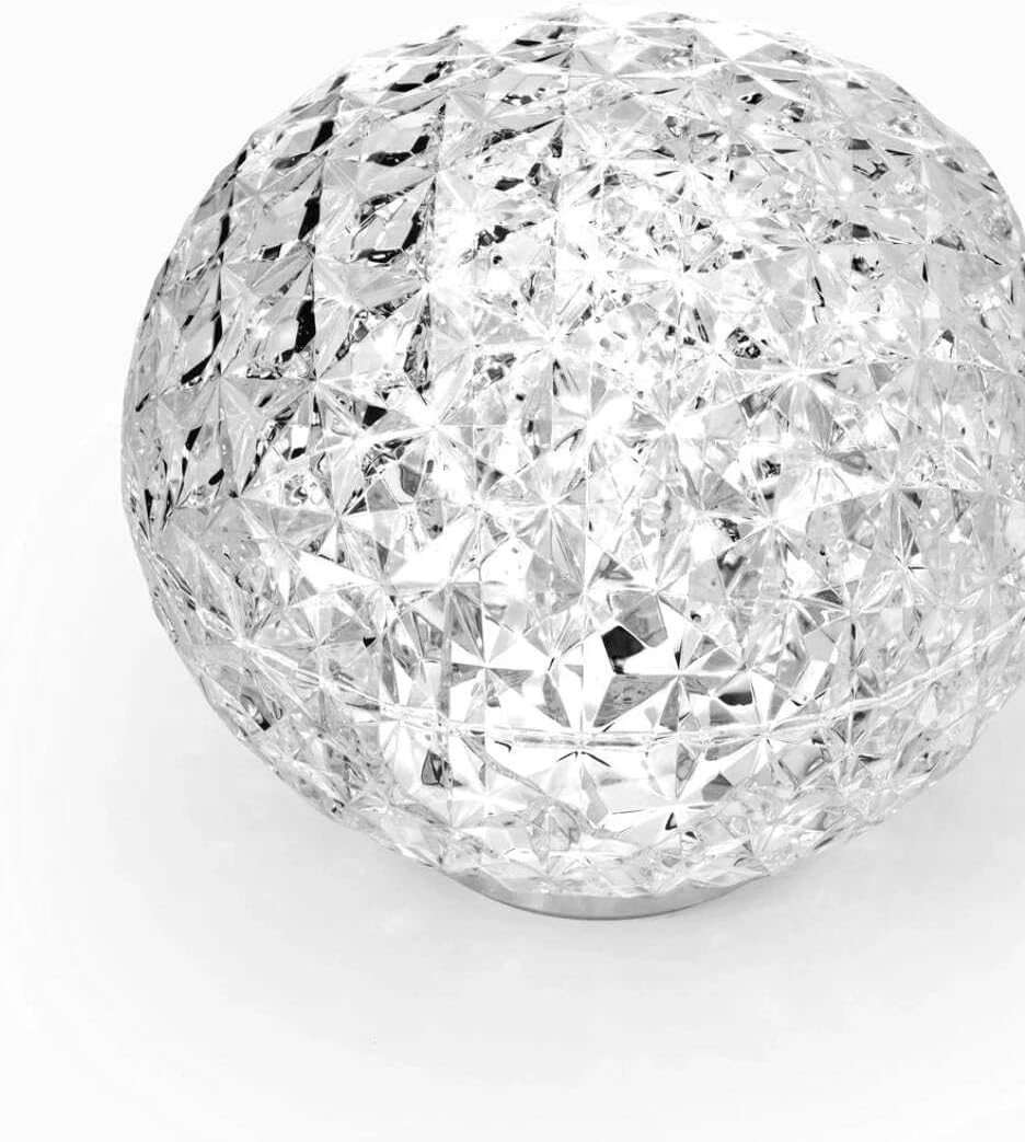 Kartell Mini Planet, Lampe de Table à batterie, Cristal, diamètre 16 cm