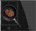 Cecotec Plaque de Cuisson à Induction et à Gaz Bolero Squad Gi 3500 Hybrid Fullflex, 3,4 Kw, 9 Vitesses, Fonctions Booster,Maintien au Chaud et Stop&Go, Zone Fullflex, Système de Sécurité des Valves