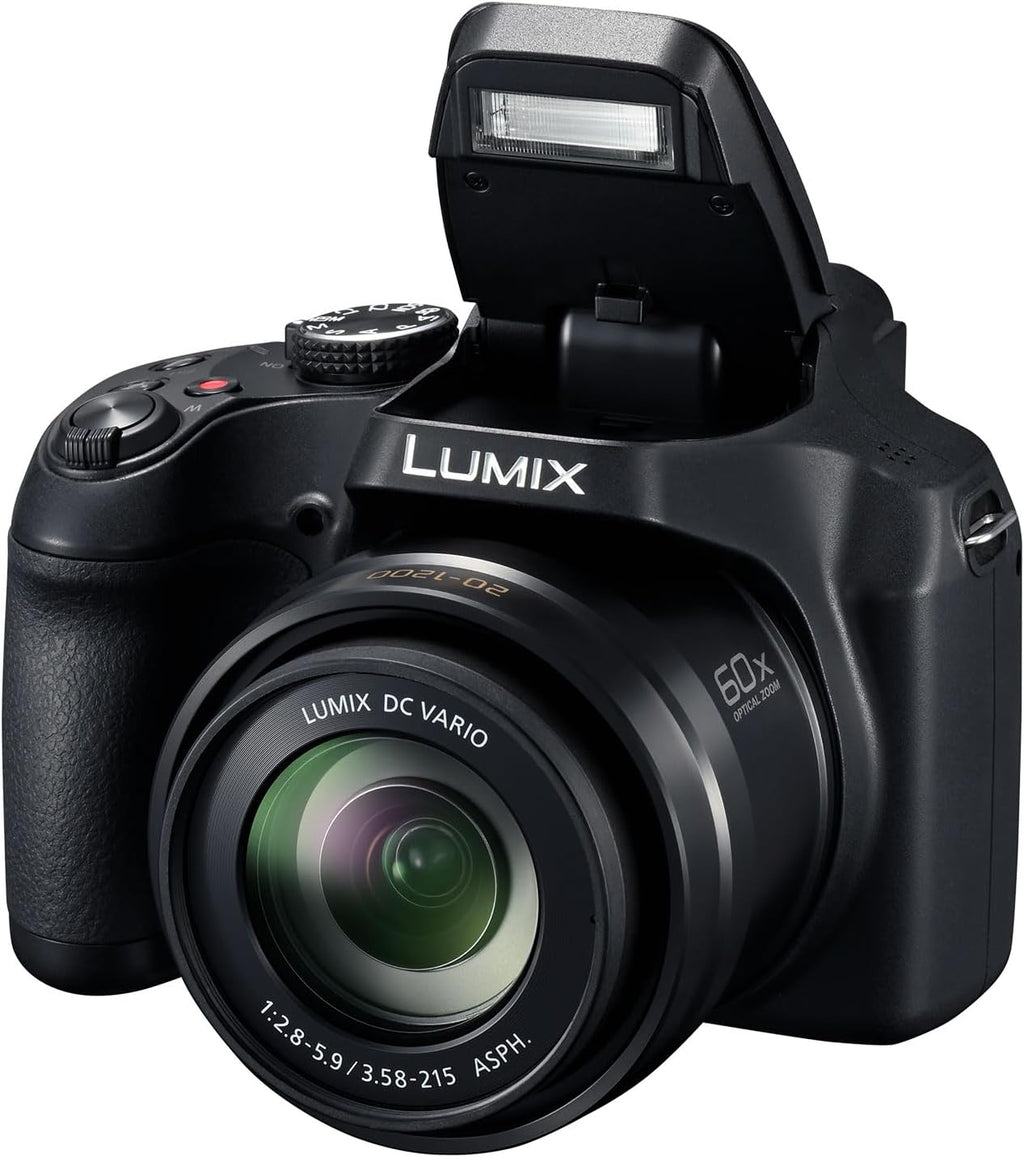 Panasonic Lumix FZ82D Appareil Photo Bridge Zoom Puissant (Capteur 18MP, Zoom Lumix 60x F2.8-5.9, Grand Angle 20mm, Viseur OLED, Ecran Tactile, Vidéo 4K, Stabilisation) Noir