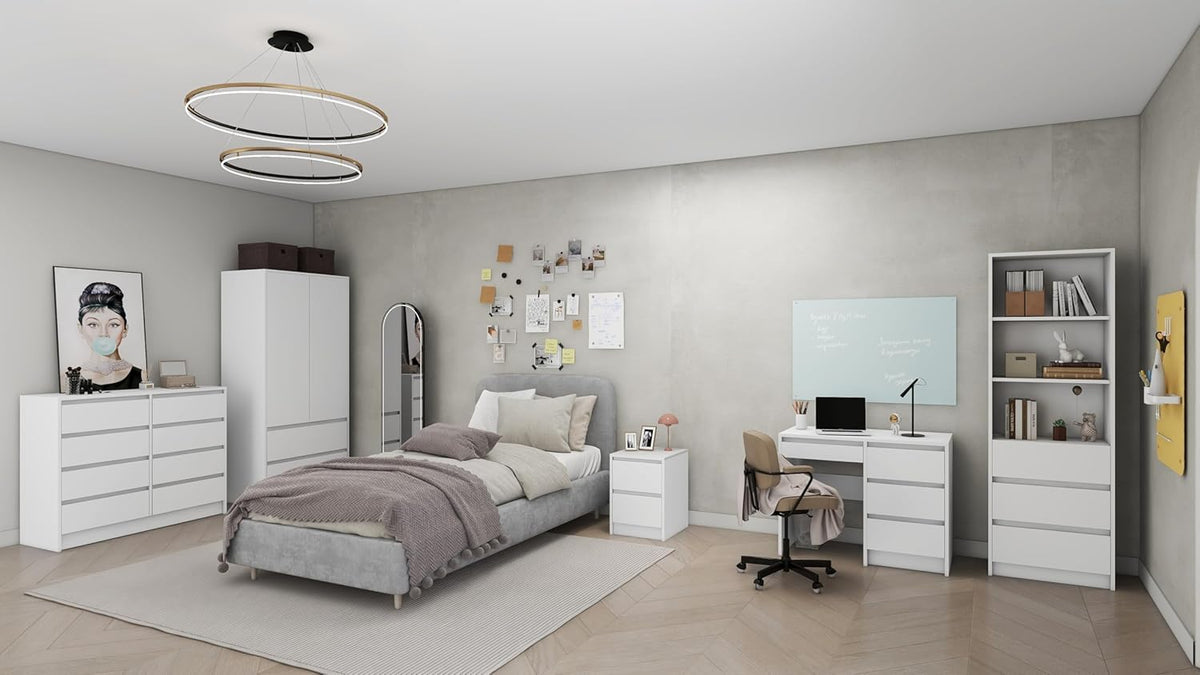 BDW - Commode 8 Tiroirs 120 cm - Meuble de Rangement - Commode Chambre Bébé, Enfant, Adulte, Salon - Construction Solide - 120x100x43 cm - Cachemire