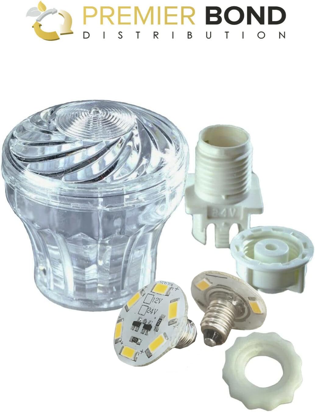 Premier Bond Distribution Lot de 50 ampoules LED E10 24 V 1,0 W Blanc chaud 3000 K 60-65 lm 45 mm