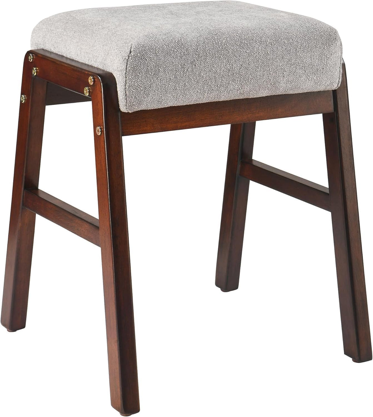 Banc de coiffeuse avec pieds en bois massif - Tabouret ottoman rembourré pour maquillage, salon, salle à manger et entrée - Élégant siège de coiffeuse et repose-pieds pour décoration d'intérieur