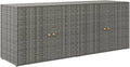 vidaXL Armoire de rangement en résine tressée pour jardin - Gris 198x55,5x80 cm
