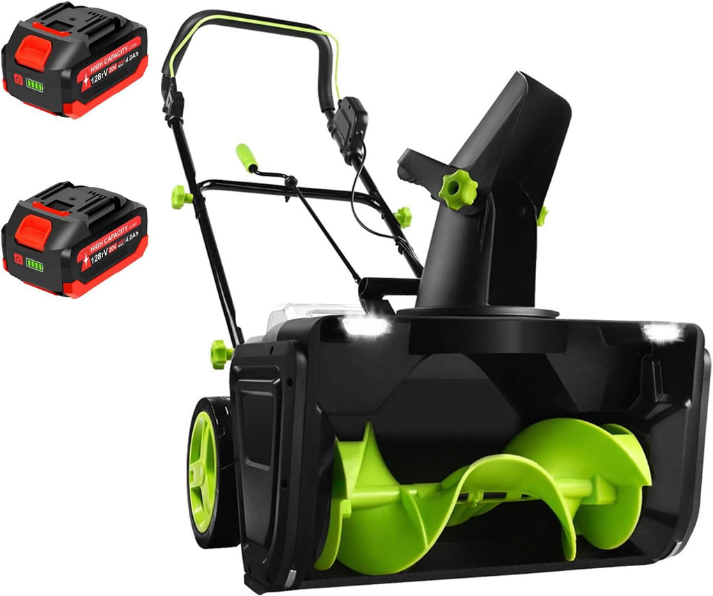 ORIDLECTAL Déneigeuse Électrique, Souffleuse à Neige, Batterie 40V 2x5,0Ah avec Chargeur, Goulotte Réglable 50,8cm, pour Terrasses et Jardins