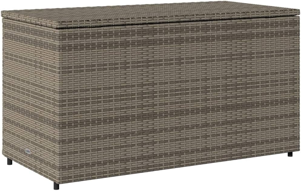 Canditree Armoire de Rangement de Jardin en Résine Tressée, Armoire Bass D'extérieur avec 2 Portes 2 étagère (Gris)