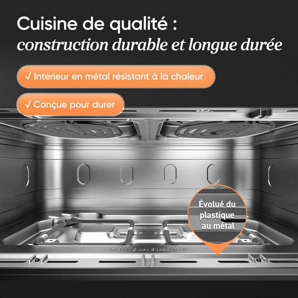 COSORI Air Fryer 10L Twinfry, Friteuse sans Huile Double Résistance, Airfryer à Dual Zone Avec Séparateur Amovible, 5-en-1, Grande Capacité, Cuisson optimale, 40C-240C, Contrôle Smart via App