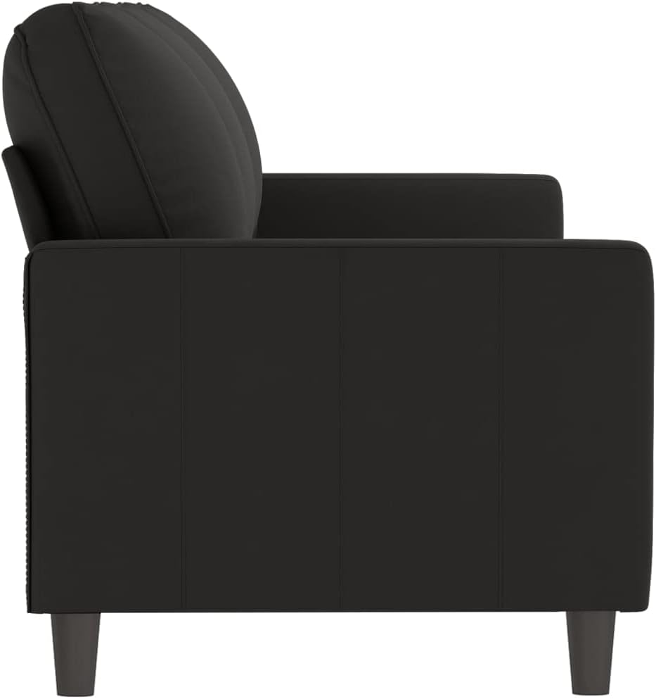 Générique Canapé à 3 Places Noir 180 cm Velours,Canapés-359214