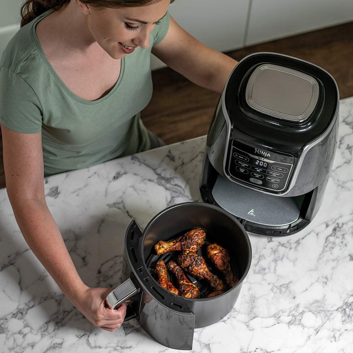 Ninja Air Fryer Max [AF160UK] 5.2 Litres, Grey and Black