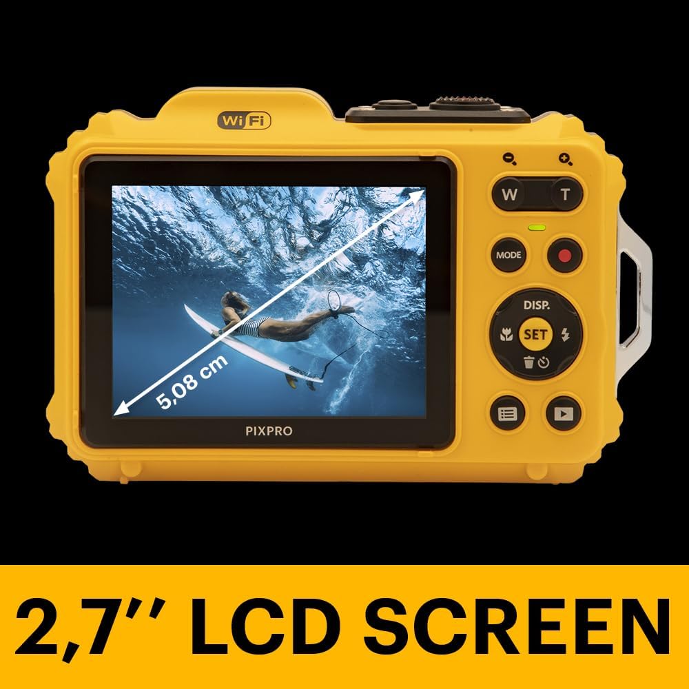 KODAK Pixpro WPZ2 - Appareil Photo Numérique Compact 16M Pixels, étanche à 15m, Anti-Choc, Video 720p, Ecran LCD 2,7 - Batterie Li-ion, Jaune