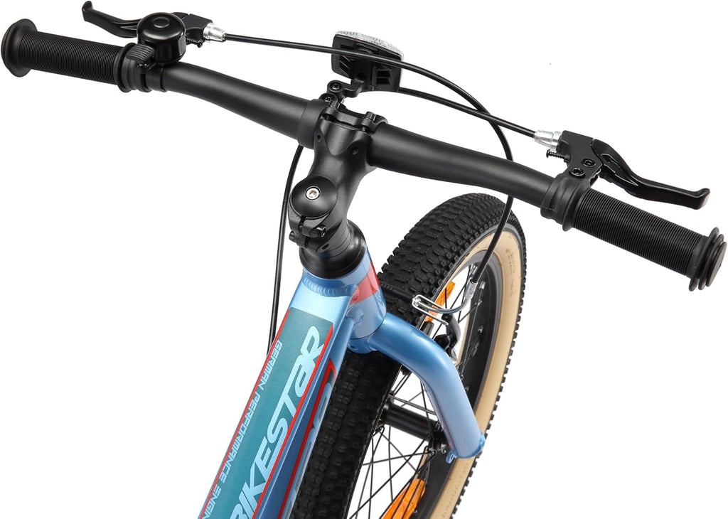 BIKESTAR Vélo Enfant en Aluminium, Garcons et Filles de 5 Ans | Bicyclette de Montagne VTT 18 Pouces avec Freins en V | Bleu