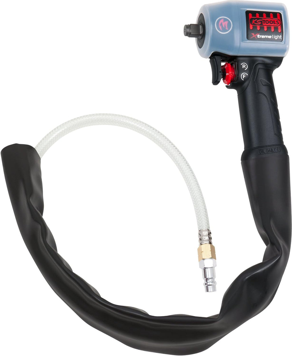 KS Tools 515.1155 - Clé à Choc Pneumatique Mini Monster Xtremelight 1/2'' - Boulonneuse à Choc avec Silencieux et Protection Silicone - Visseuse à Choc Électrique Ultra Légère - Puissance Max 1390 Nm