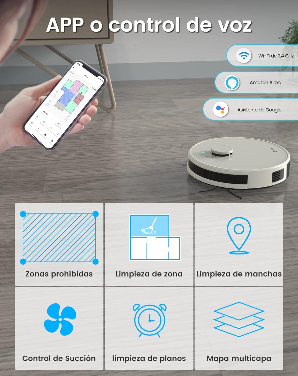 Lefant Robot Aspirateur Laveur Robot 2 en 1 4000Pa,Navigation LiDAR,Cartographie Multi-étage,Zones Virtuelles, Connecté Alexa/APP/WiFi,Idéal pour Poils d'animaux Tapis Sols Durs,M1 Champagne