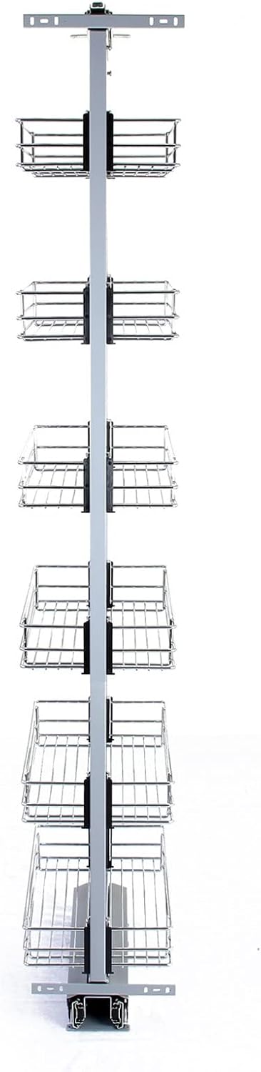 Garde-Manger Coulissant de Cuisine 190-220 cm Hauteur en Acier Inoxydable - Armoire espace restreinct - Optimalisation Rangement