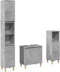 vidaXL Ensemble de Meubles de Salle de Bain 3 pcs Gris béton