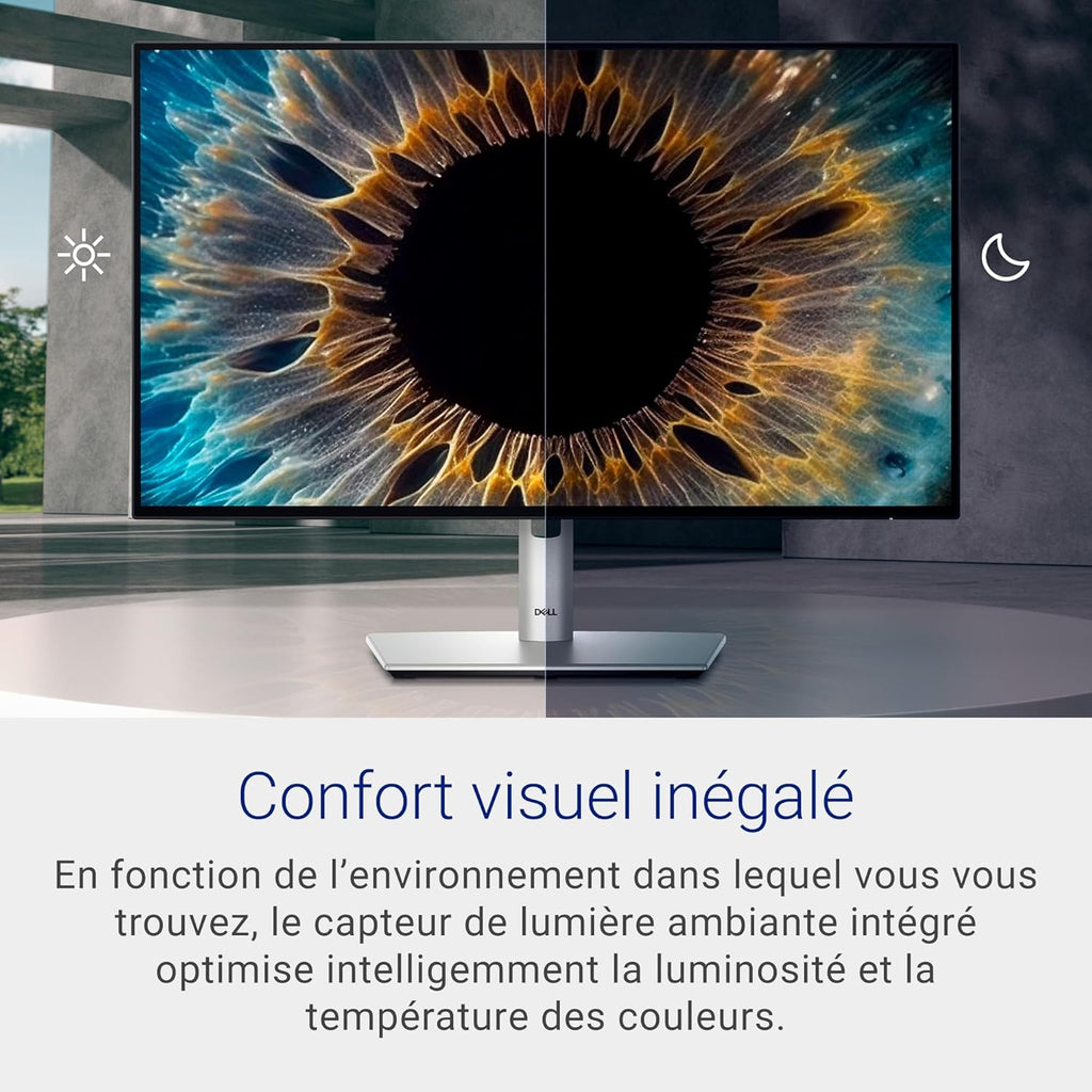 U2424H UltraSharp 24" Full HD (1920x1080) Écran PC, 120Hz, IPS, 5ms, 100% sRGB, 2X USB-C, 2X DisplayPort, HDMI, 3X USB, Garantie 3 Ans, Argent