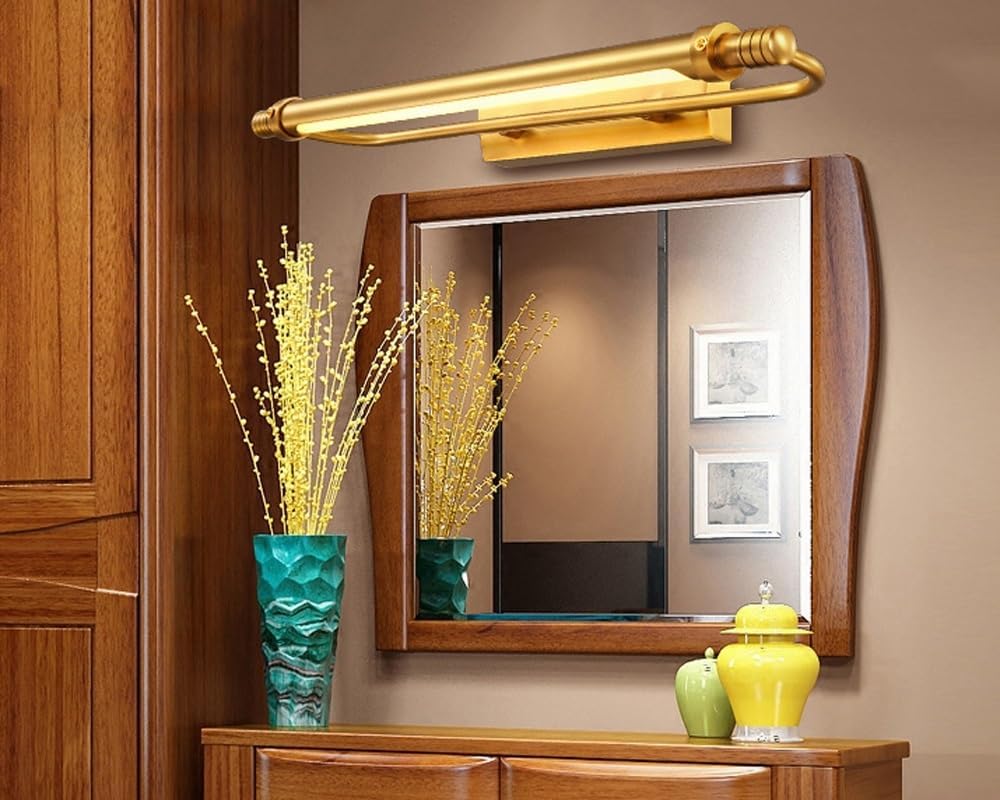 Générique Éclairage de coiffeuse luxe en acrylique avec miroir maquillage et lampe LED rétro murale for salle bain(6W)