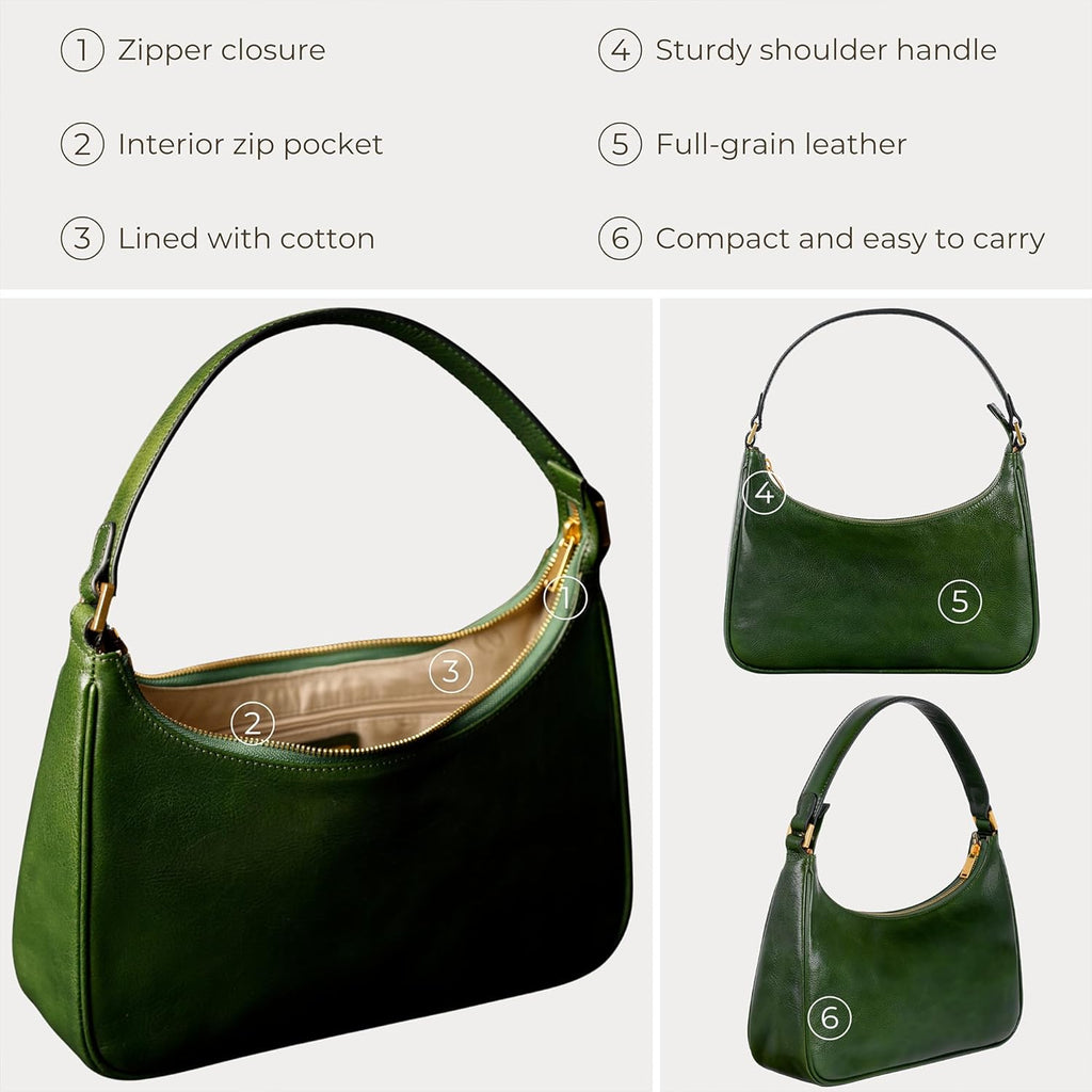 Time Resistance Sac à Main en Cuir - Sac à Main en Cuir Pleine Fleur pour Femme - Sac à Bandoulière