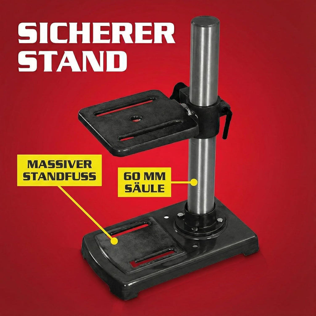Hecht Perceuse à colonne avec puissance de 600 W - 12 niveaux de vitesse - Table de perçage orientable et réglable en hauteur