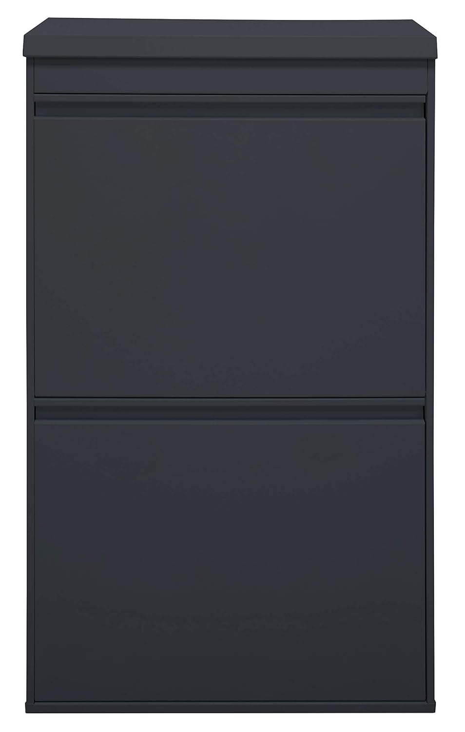 ARREGUI Top CR624-B Poubelle de recyclage en acier, poubelle de tri sélectif, 4 seaux, avec plateau supérieur multifonction, 4 x 17 L (68 L), gris foncé anthracite