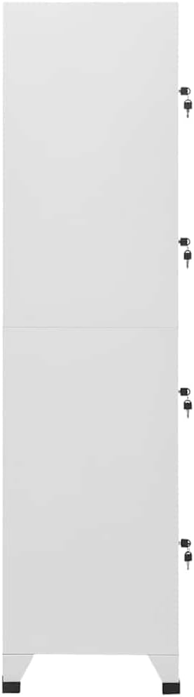 vidaXL Armoire à Casiers avec 4 Compartiments Armoire de Rangement Meuble de Rangement Vestiaire Sportif Entreprise Intérieur 38x45x180 cm