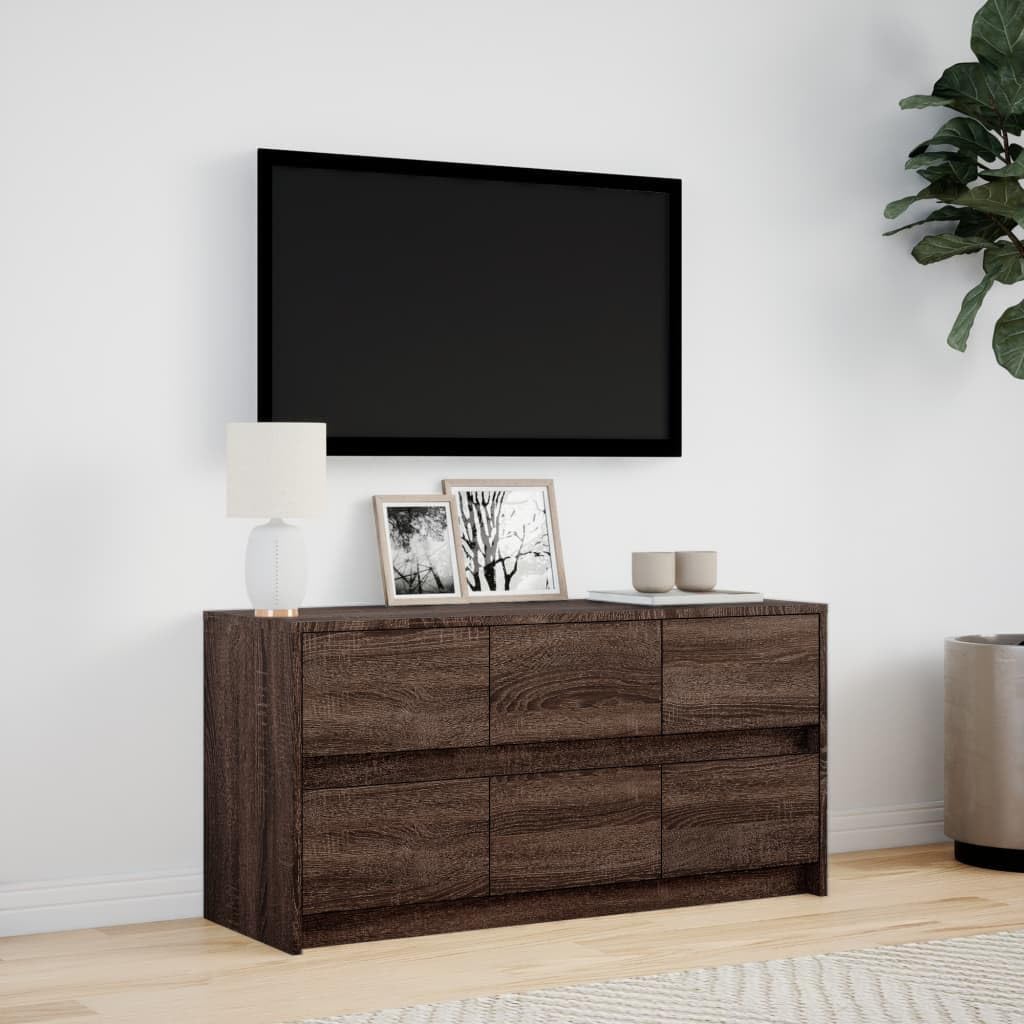 Festnight Meuble TV LED Meuble TV 100 cm Banc TV Table TVTable Television Salon Meubles pour Audio/vidéo Meuble de Salon-Chêne marron-100 cm