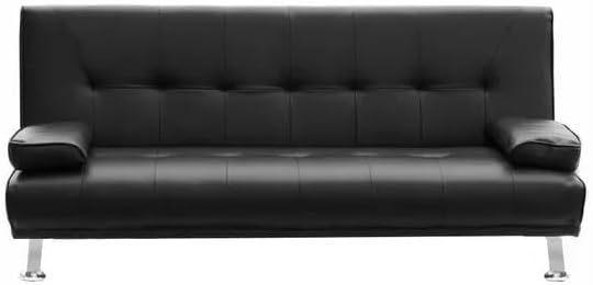 Bagno Italia Canapé lit 3 places 180 x 97 cm inclinable Simili-cuir Noir ou blanc modèle Queen