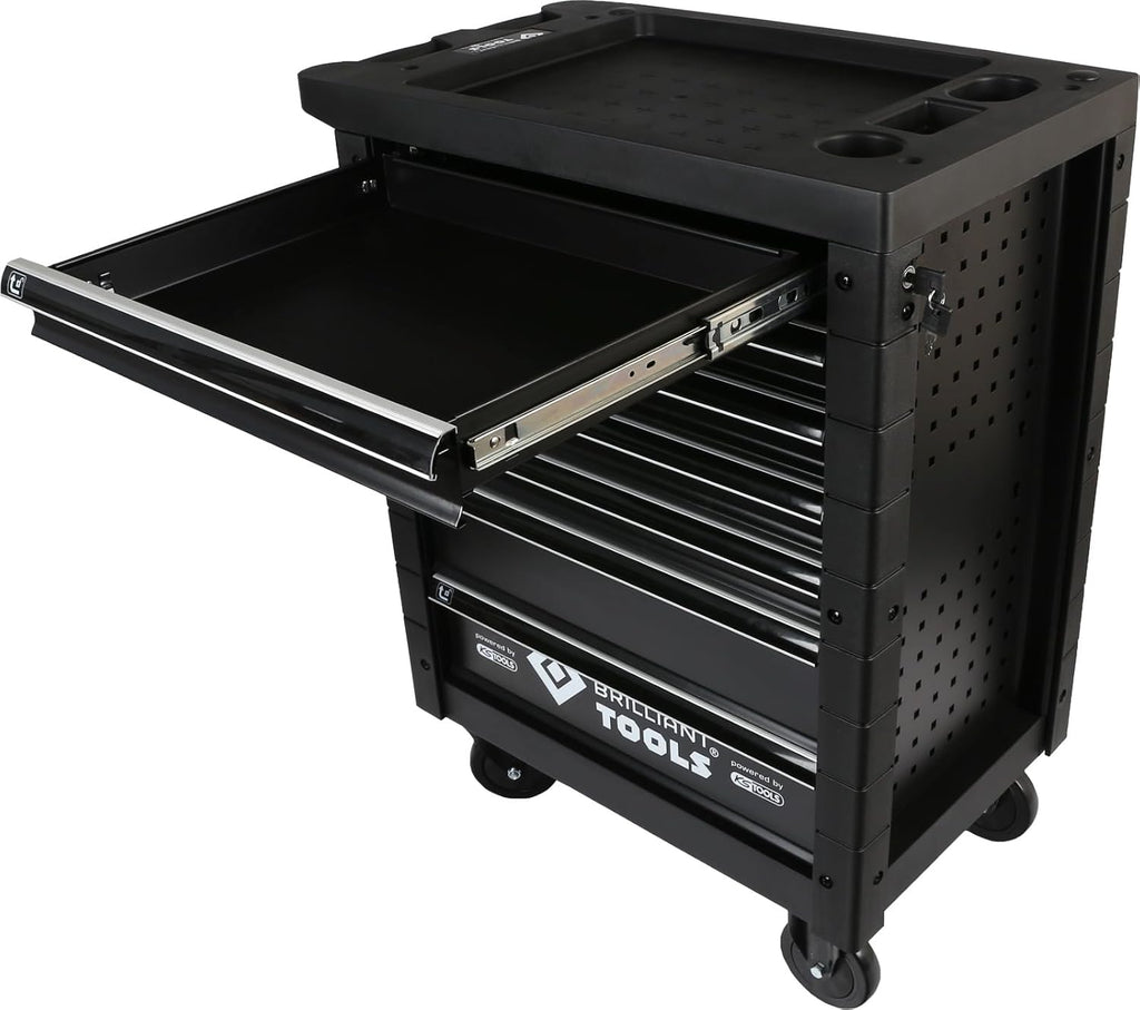 BRILLIANT TOOLS BT152900 Chariot d'atelier avec 7 tiroirs, vide Powered by KS TOOLS