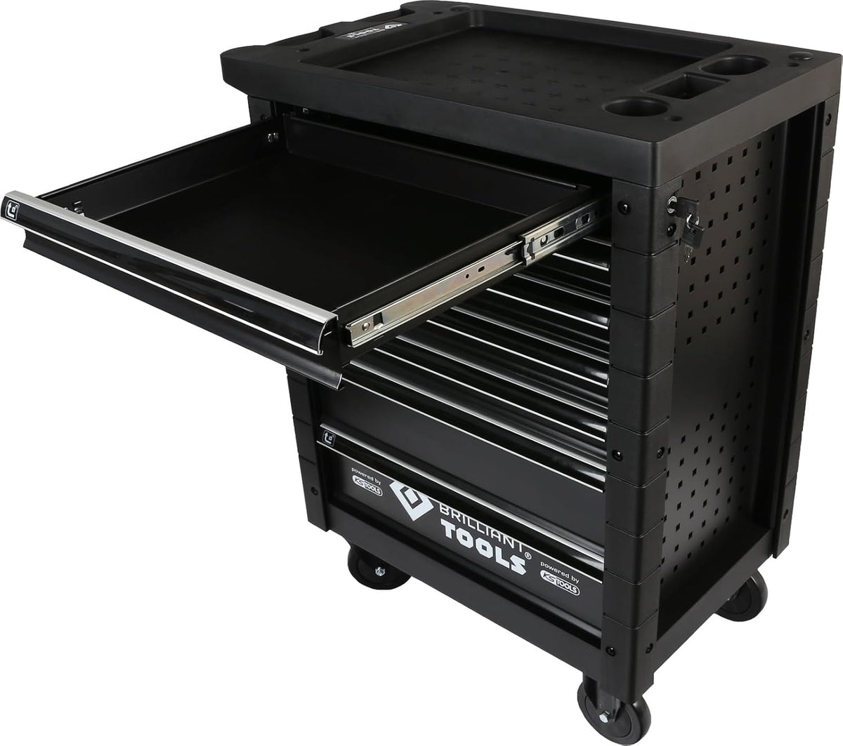 BRILLIANT TOOLS BT152900 Chariot d'atelier avec 7 tiroirs, vide Powered by KS TOOLS