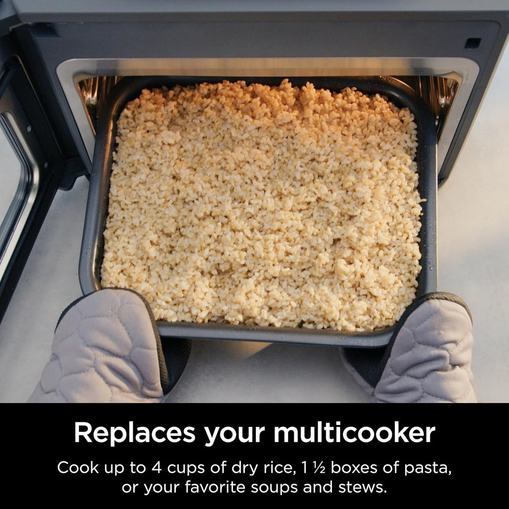 Ninja Multicuiseur tout-en-un combiné, four et friteuse à air, repas complets en 15 minutes, fonctions 14 en 1, cuisinière combinée + friture à air, cuire, rôti, cuisson lente et plus encore, 3