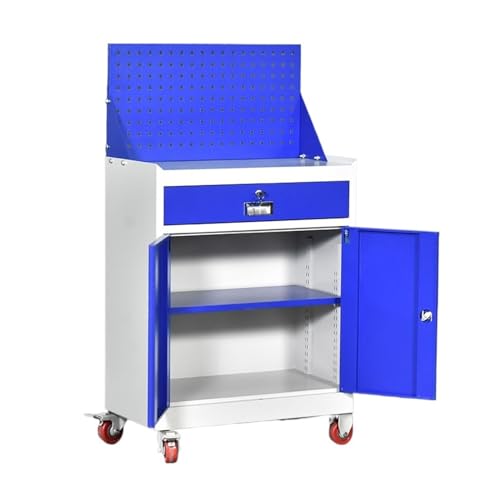 Coffret à outils Coffre à outils roulant avec roues et système de verrouillage, armoire rangement d'outils 2 tiroirs, établi coffre