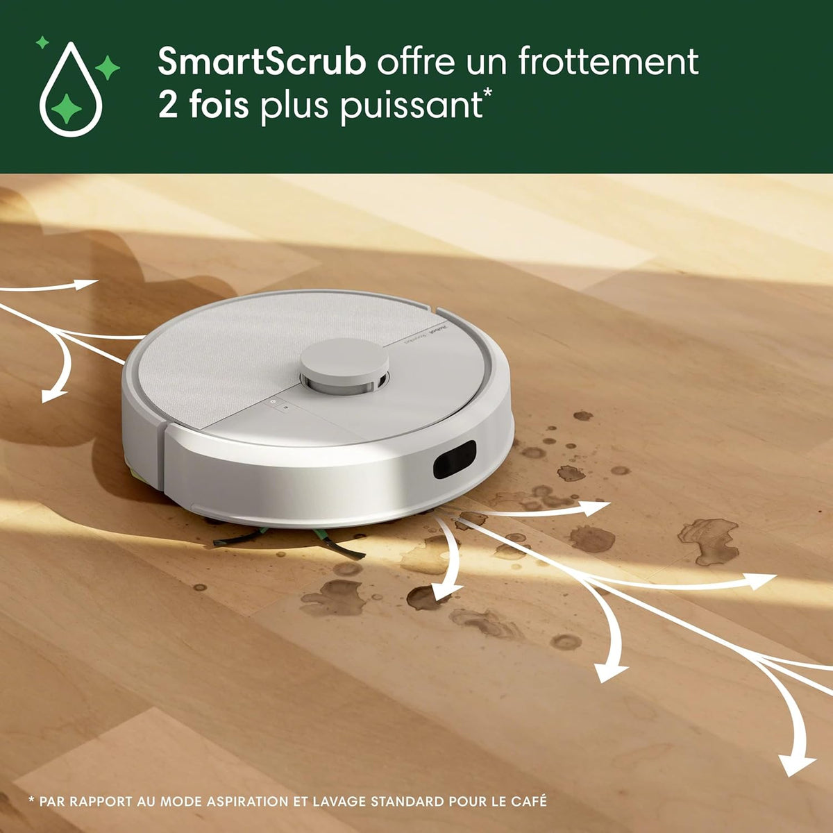 iRobot Roomba 105 Combo+AutoEmpty Dock - Robot Aspirateur Laveur 2en1 - Aspiration de 7KPa - Navigation LiDAR - Détection des Tapis - Zones de Nettoyage et d'Évitement - 4 Niveaux d'Aspiration - Blanc