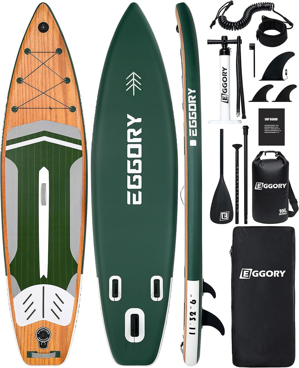 Stand Up Paddle Planche de Surf Gonflable Sup - Accessoires complets pour Planches de pagaie - Pompe à pagaie réglable - Sac à Dos de Voyage - Sangle d'épaule