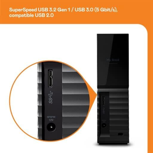 WD 8TB My Book Desktop HDD USB 3.0 with software for device management, backup and password protection works with PC and Mac