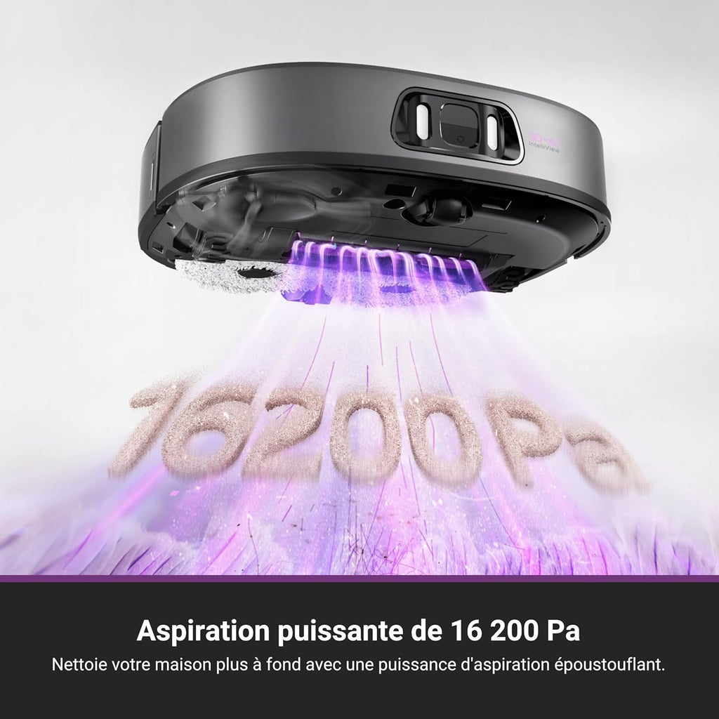 Eureka J15 Pro Ultra Aspirateur Robot,Robot Aspirateur Laveur 16200 Pa,Nettoyage des Bords,Brosse Anti Enchevêtrement,Lavage de Serpillière à l'eau Chaude 75℃,Base Autonettoyante