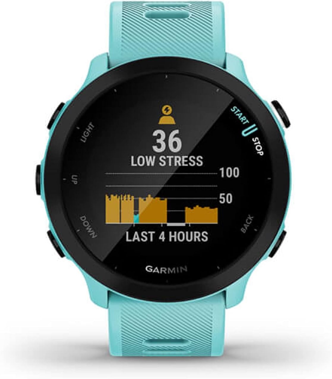 Forerunner 55 Montre de Course GPS avec entraînements Quotidiens suggérés, jusqu'à 2 semaines d'autonomie, Aqua
