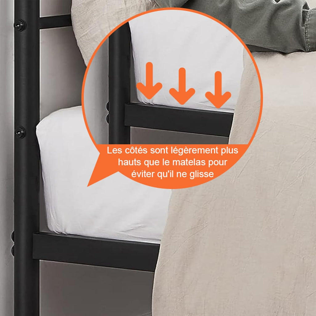 CEYIRO Ensemble Matelas 160x200 et Lit 160x200cm et Couette 220x240 et 2Oreillers60x60cm (Pack Matelas 160x200+Lit Métal avec Tête)