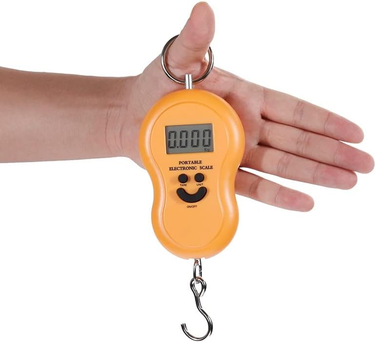 ZJFHEYUO Mini Balance numérique de 50 kg pour la pêche, Les Bagages, Les Voyages, la Cuisine, la Balance à Crochet électronique Suspendue