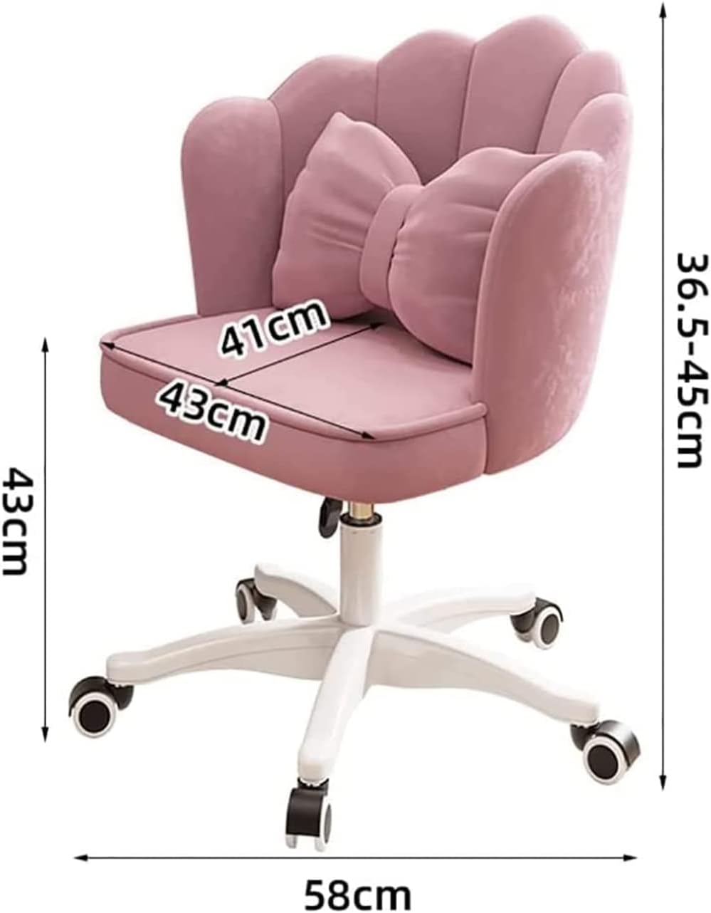 Tabouret à dossier moderne du milieu du siècle avec siège rembourré doux pour salle à manger, chambre à coucher ou coiffeuse – Chaise élégante festonnée confortable pour décoration d'intérieur