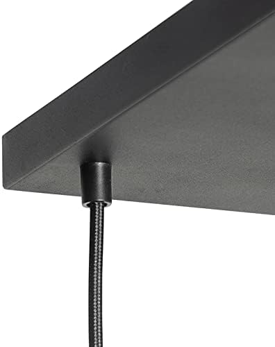QAZQA sandra - Grande suspension Art Deco - 8 lumière - L 1400 mm - Noir - Art Deco - Éclairage intérieur - Salon I Chambre I Cuisine I Salle à manger