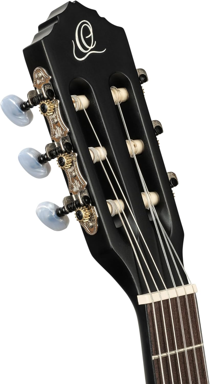 Ortega Guitars Guitare Classique Électro-Acoustique - 3/4 - Family Series - Housse Incluse - Épicéa/Acajou, Noir RCE125SBK-3/4