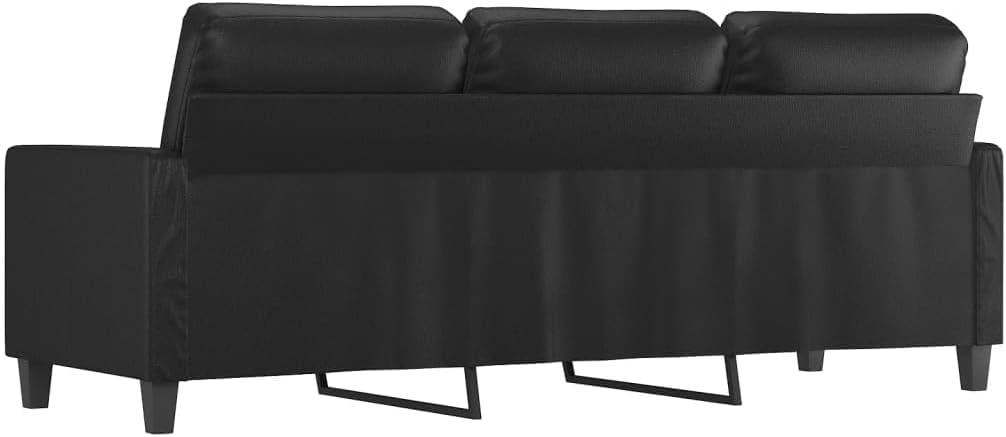 Générique Canapé à 3 Places Noir 180 cm Similicuir,Meubles,Canapés,30.2 kg,Noir,359142