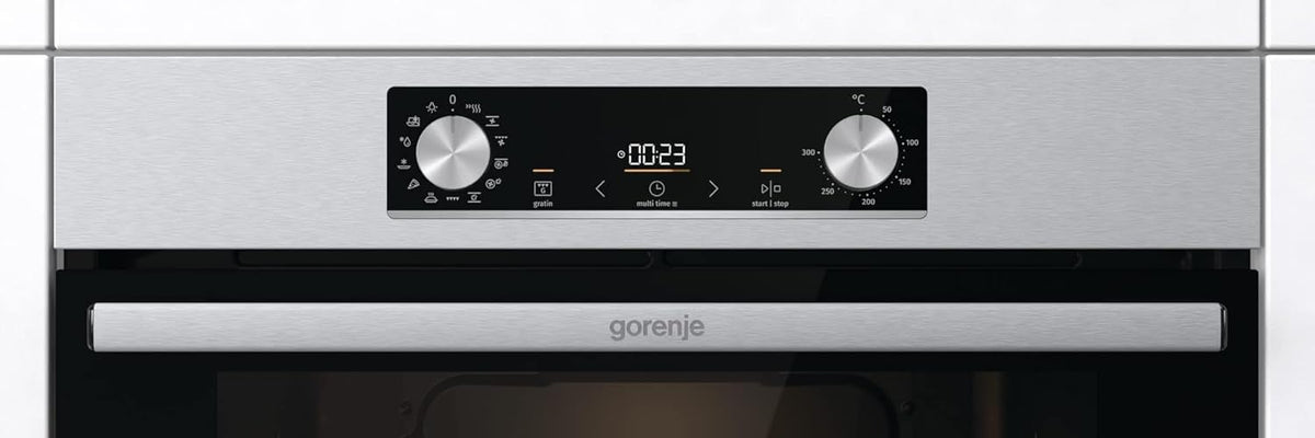 Gorenje OptiBake BOS 6737 E02X Four encastrable 77 L AquaClean Air chaud/ExtraSteam/AirFry/PerfectGrill/Pizzamode 300°C/Acier inoxydable