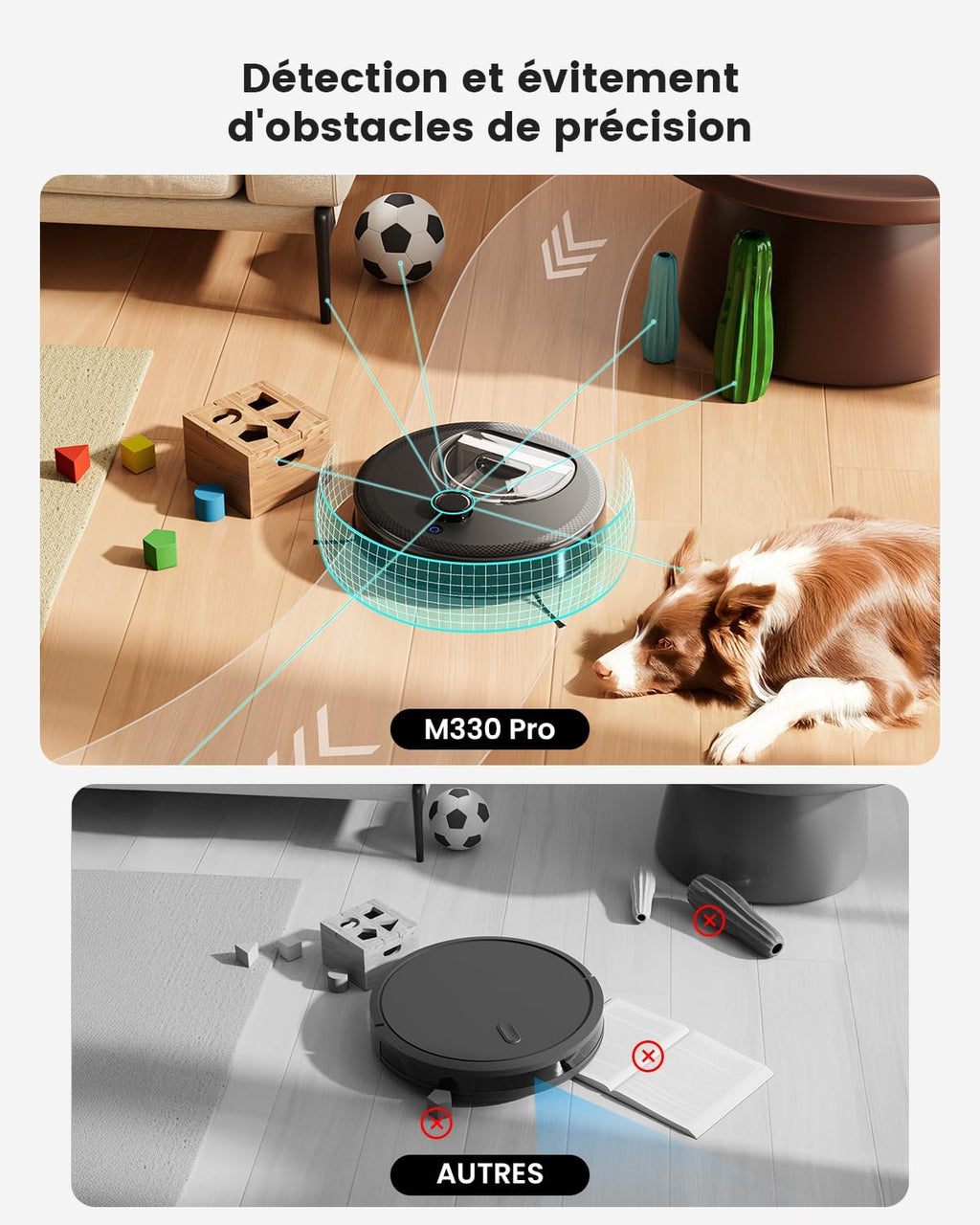 Lefant M330 Pro Robot Aspirateur Laveur 3 en 1, Aspirateur Robot 5000Pa d'Aspiration, Navigation dToF, Cartographie, Zones Virtuelles, Évitement d'obstacles PSD, 150min, Connecté par Alexa/APP/WiFi