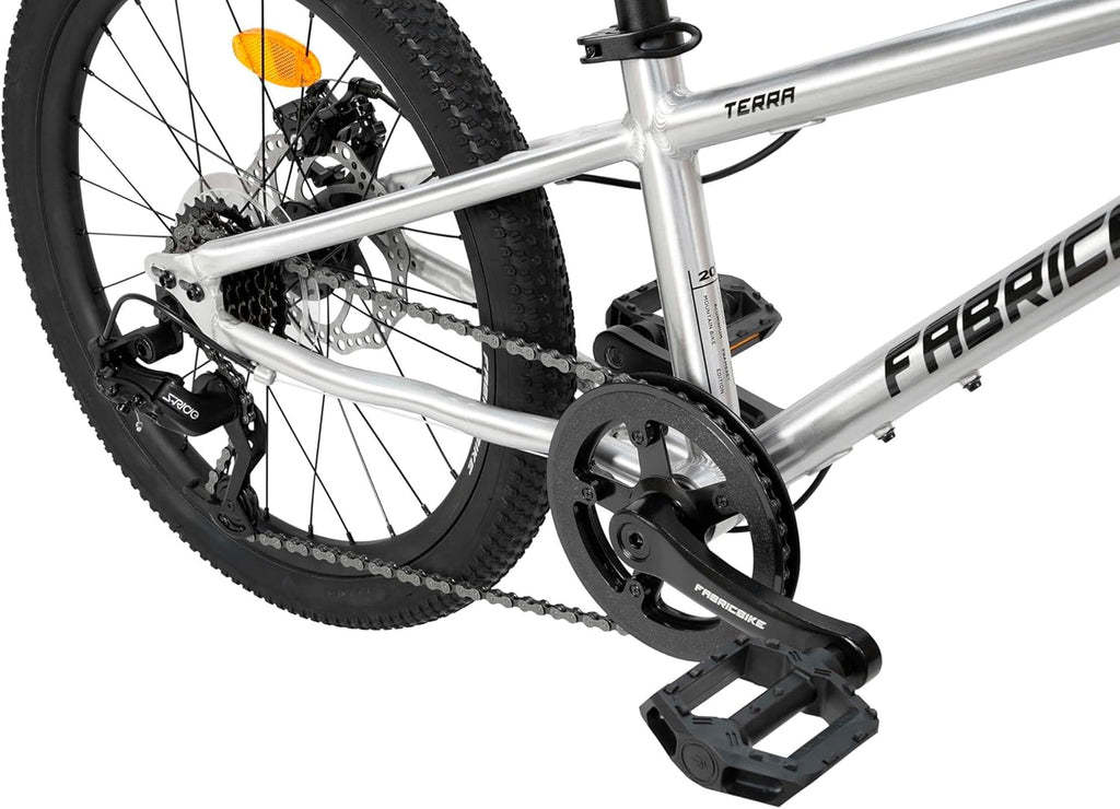 FabricBike Terra - VTT en Aluminium 20 Pouces pour Les Enfants de 6, 7 et 8 Ans, Frein à Disque, 7 Vitesses, Suspension Avant