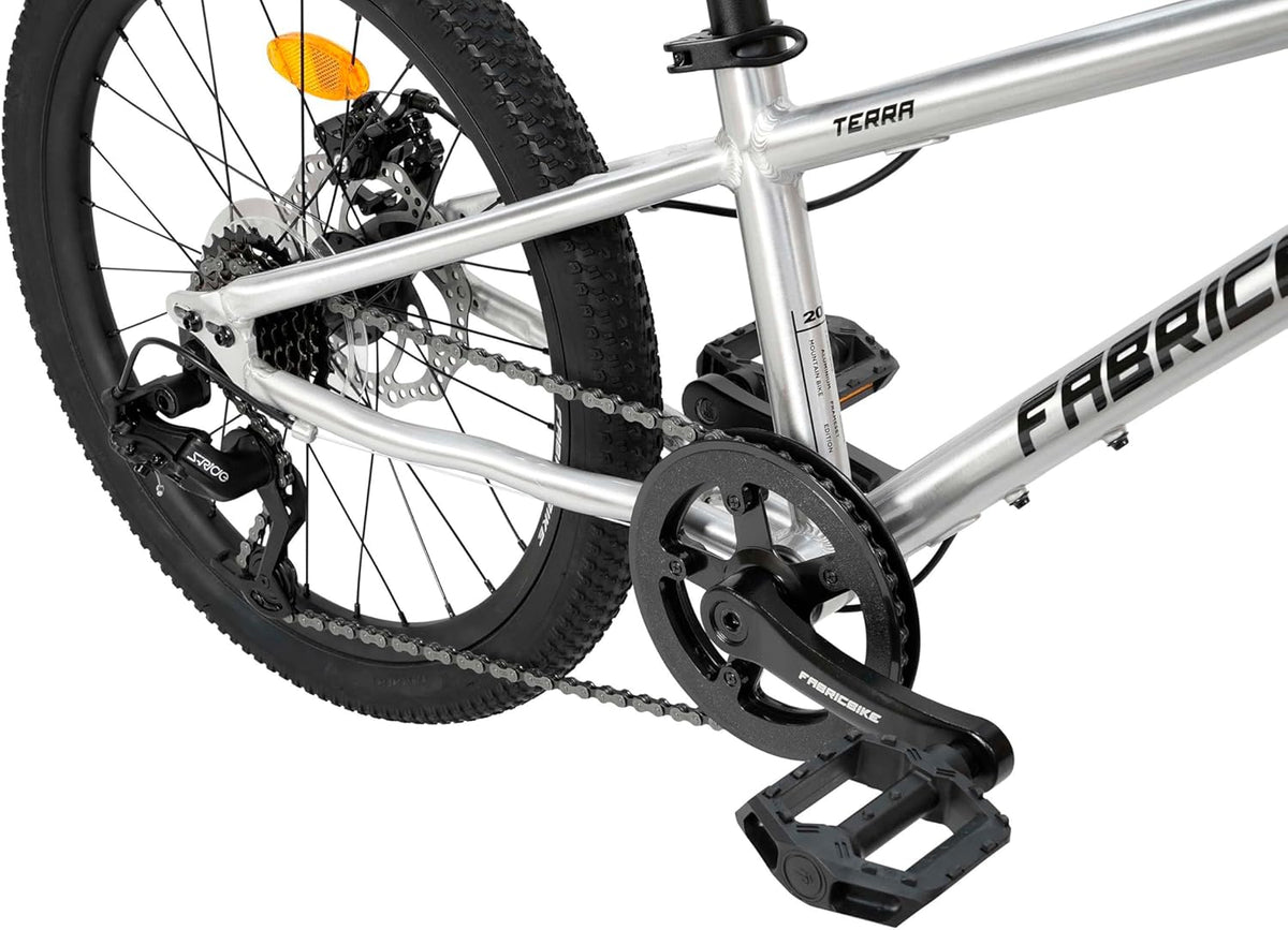 FabricBike Terra - VTT en Aluminium 20 Pouces pour Les Enfants de 6, 7 et 8 Ans, Frein à Disque, 7 Vitesses, Suspension Avant