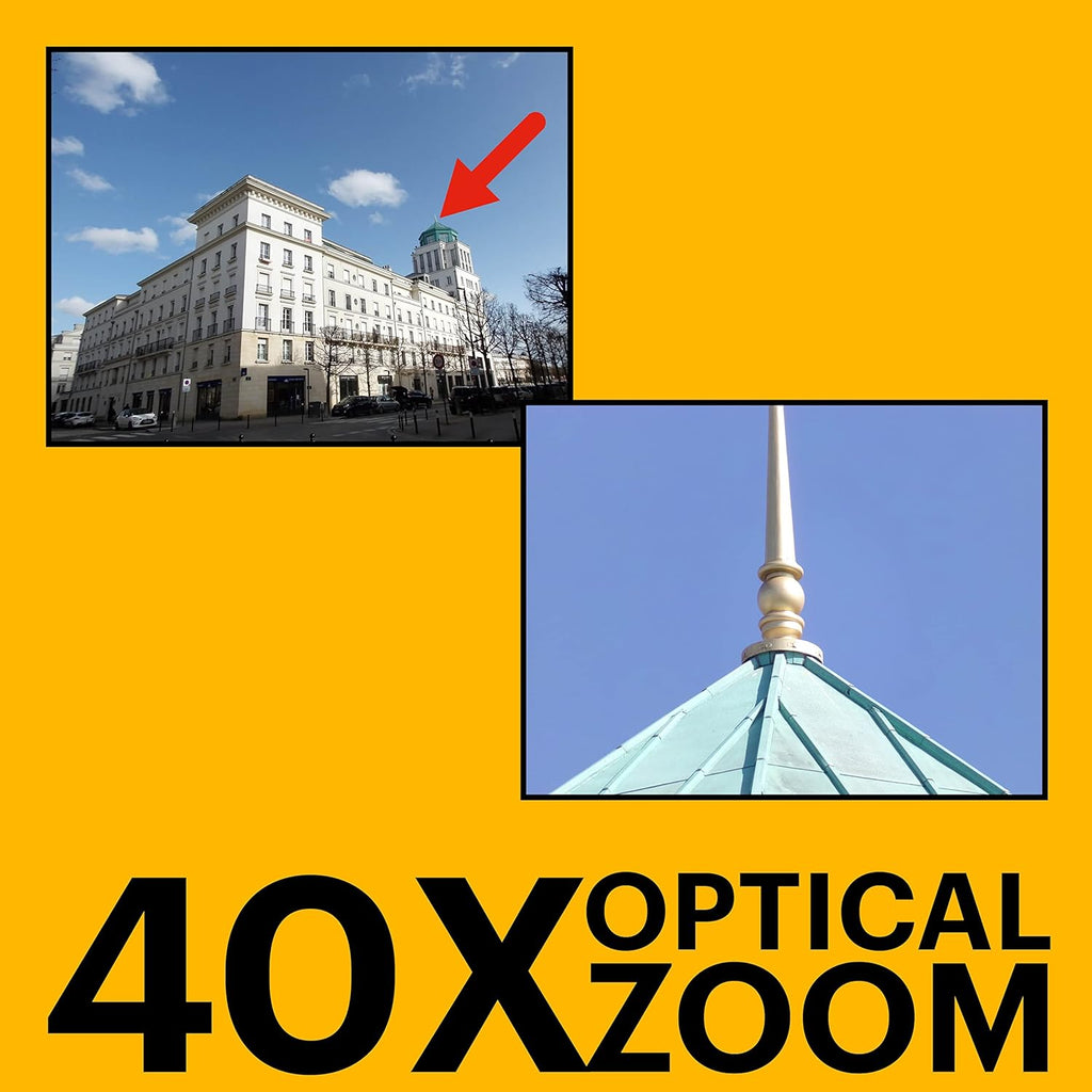 KODAK Pixpro Astro Zoom AZ405 - Appareil Photo Numérique Bridge, Zoom 40X, Grand angle de 24 mm, 20 mégapixels, LCD 3, Vidéo Full HD 1080p, OIS, Pile AA - Noir