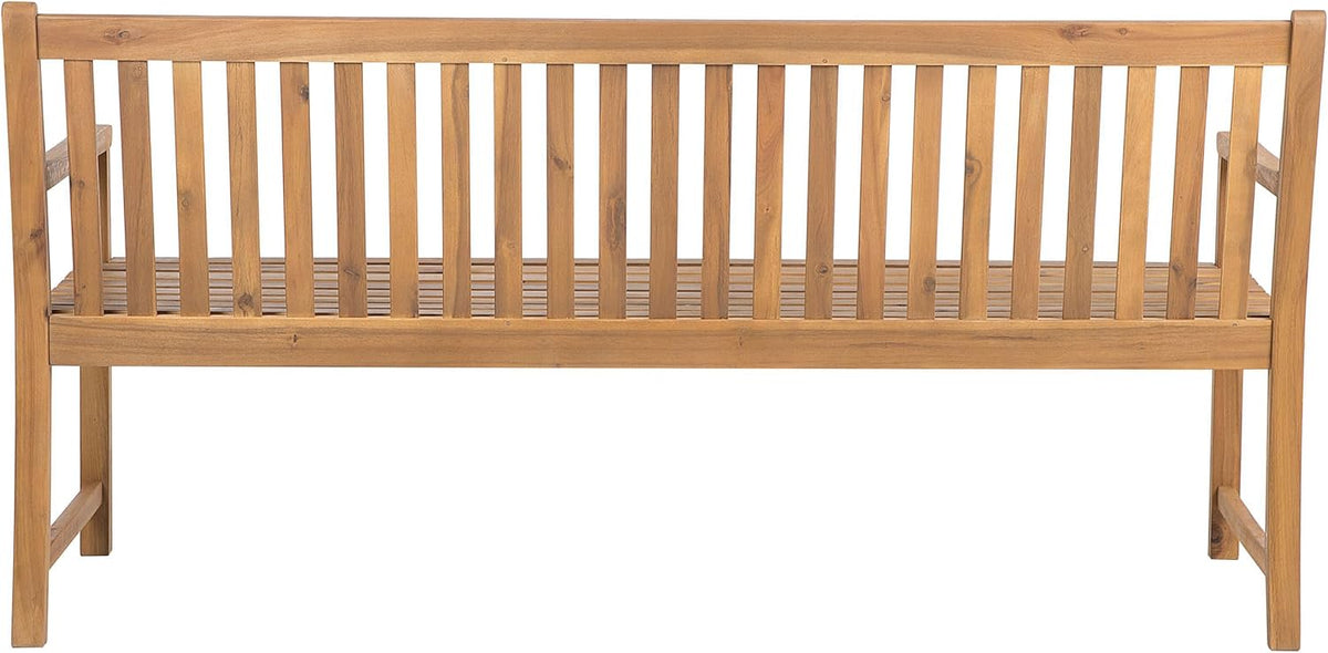 Beliani Banc de Jardin ou Terrasse 180 cm en Bois d'Acacia Certifié de Marron Clair Durable et Facile à Entretenir Design Traditionnel
